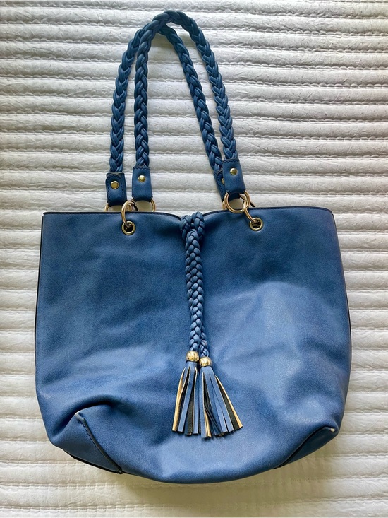Imoshion Handbags - Imoshion Blue Braided Shoulder Bag
